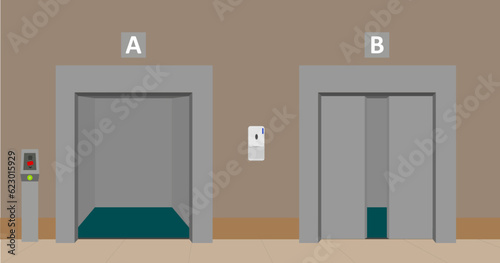 Generic office elevator with swipe card access