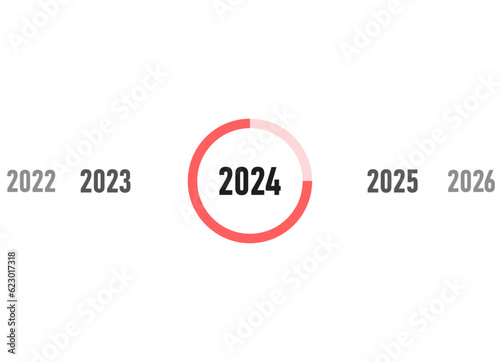 2024 new year trend. Year 2024, business trend, change from 2023 to 2024, strategy, investment, business planning idea concept.