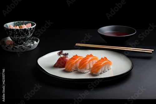 Raw Salmon Sashimi Slice - Japanese Food Photography