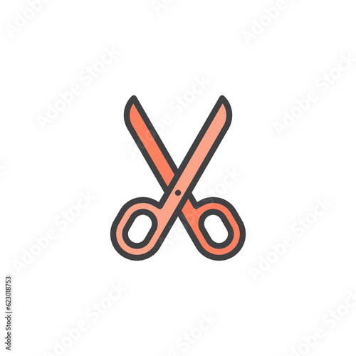 Scissors filled outline icon