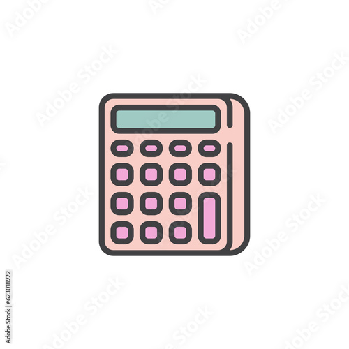 Calculator filled outline icon