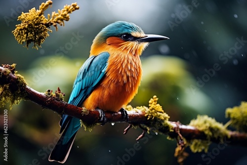 Magnificent Bird Perched on a Branch Generative. AI