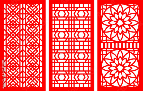 Simple Vector Pattern for Laser Cutting, Decoration, and Ornament. Metal design, wood carving, vector