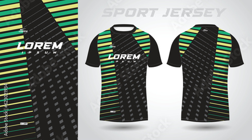 green black shirt soccer football sport jersey template design mockup