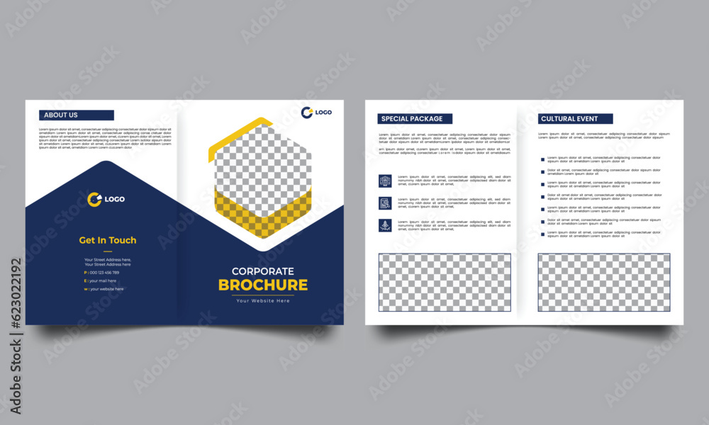 corporate business bifold brochure template design. Brochure Design for Business, Company, Marketing Agency. corporate business bifold brochure template design. Brochure Design for Business, Company, Marketing Agency.