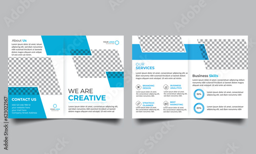 corporate business bifold brochure template design. Brochure Design for Business, Company, Marketing Agency. 