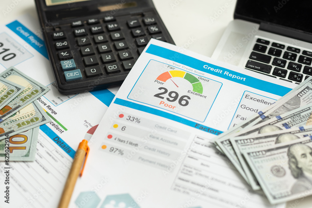 Bad credit report free and loan check score debt form document Bad credit report free and loan check score debt form document