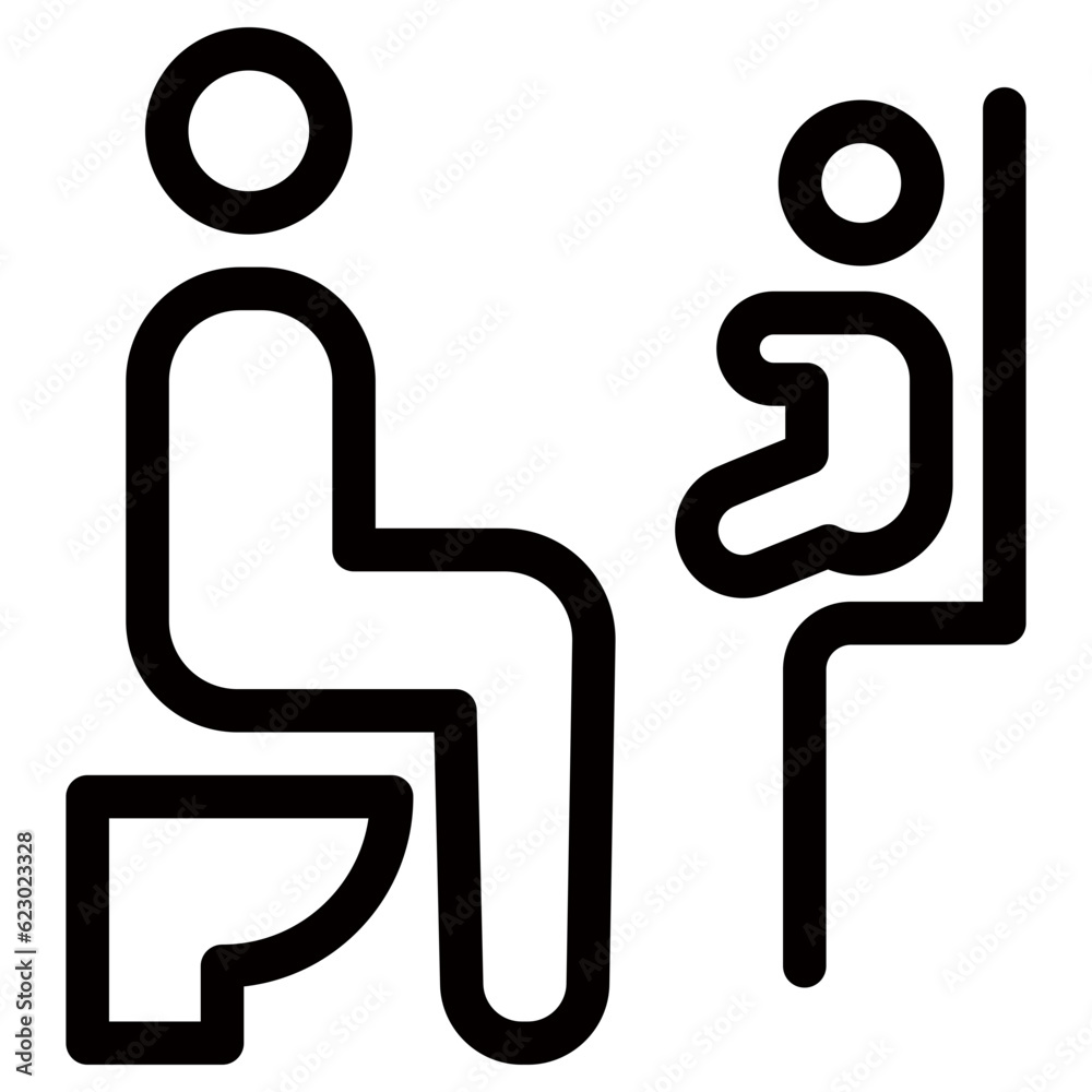 Toilet with baby chair icon, Vector outline illustration. Toilet with baby chair icon, Vector outline illustration.