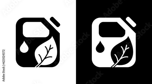 Eco Power Gas Oil Petrol Nature Black and white Icon Design