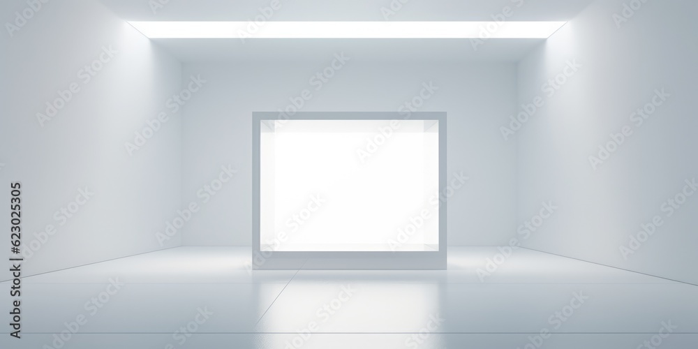 Abstract empty white podium on white background with shadow. Mock up stand for product presentation. Minimal concept. Display product, generative ai Abstract empty white podium on white background with shadow. Mock up stand for product presentation. Minimal concept. Display product, generative ai