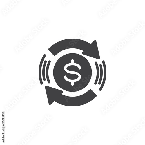 Money flow vector icon