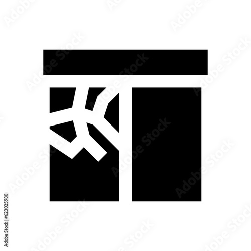 broken window glyph icon