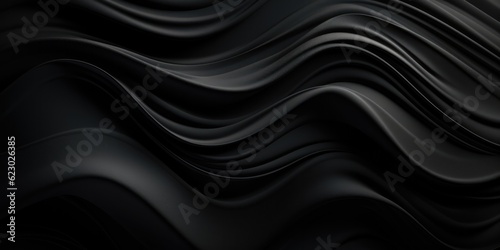 Black luxury texture abstract waves background, generative ai