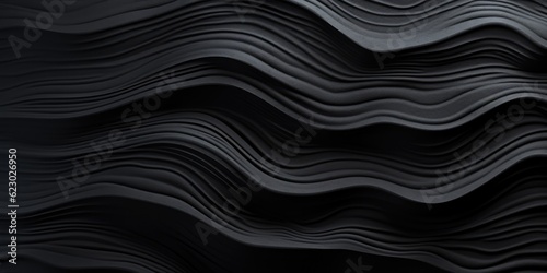 Black luxury texture abstract waves background, generative ai