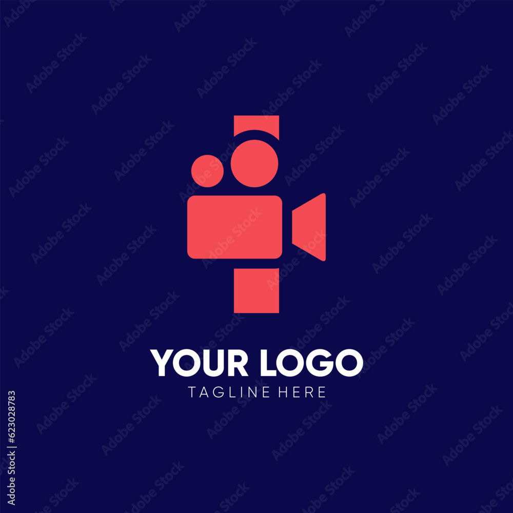 Letter I Initial Camera Video Logo Design Vector Icon Graphic Emblem Illustration