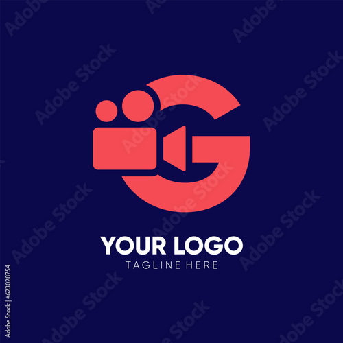Letter G Initial Camera Video Logo Design Vector Icon Graphic Emblem Illustration