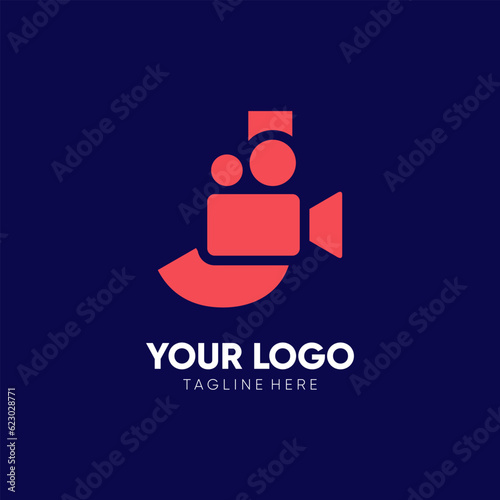 Letter J Initial Camera Video Logo Design Vector Icon Graphic Emblem Illustration