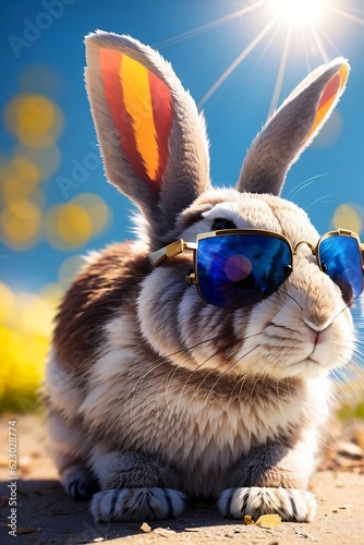 rabbit with sunglass generated by AI