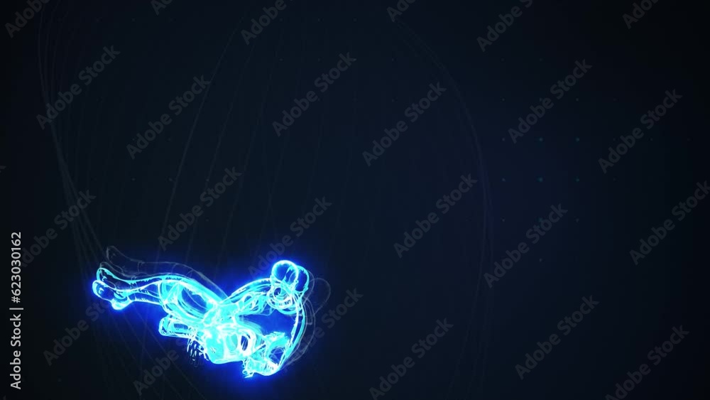 Football kicks 3D render simulation with vfx sport soccer logo intro reveal background