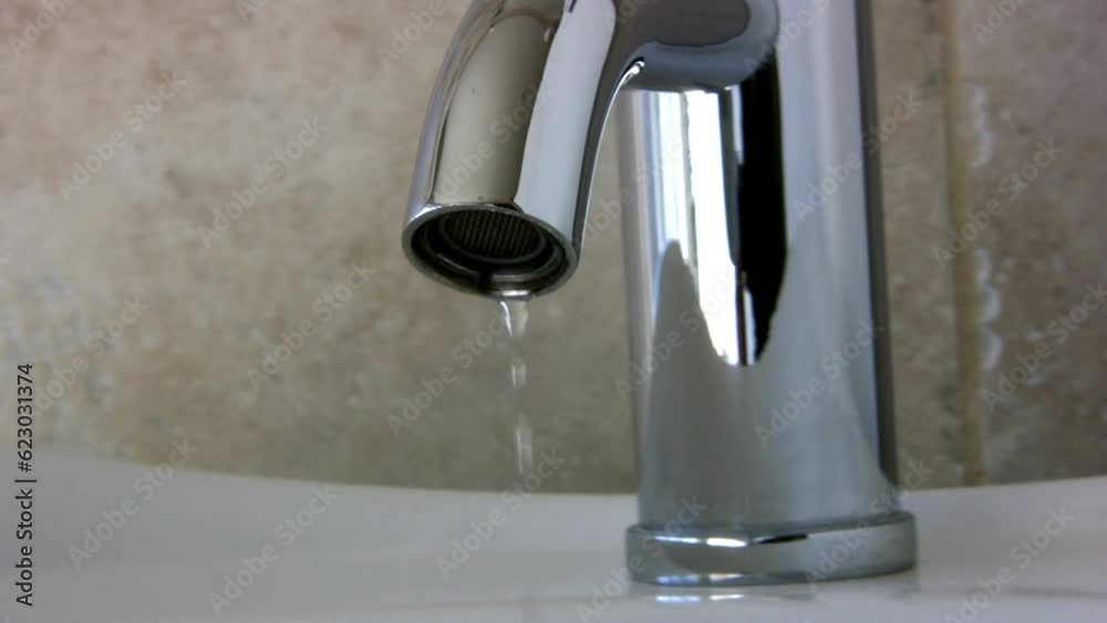 Dripping Faucet Leaking Sink Kitchen home water saving concept video Dripping Faucet Leaking Sink Kitchen home water saving concept video