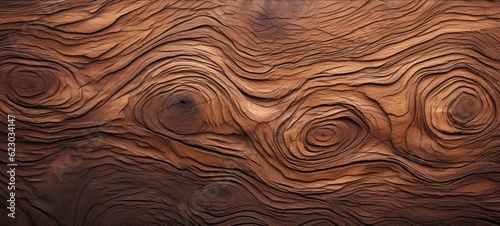 Wood art background - Abstract closeup of detailed organic brown wooden waving waves wall texture banner wall (Generative Ai)