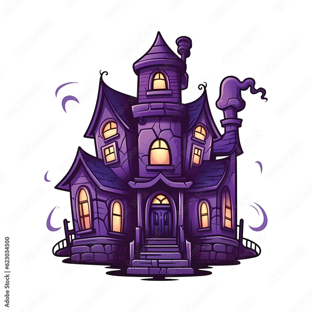 Shades of Mystery: Delving into the Purple Haunted House Illustration Shades of Mystery: Delving into the Purple Haunted House Illustration