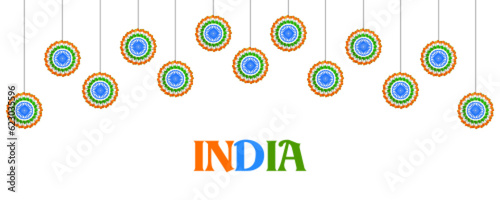abstract tricolor banner with Indian flag for 15th August Happy Independence Day of India
