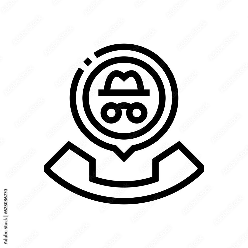 Naklejka premium anonymous call line icon