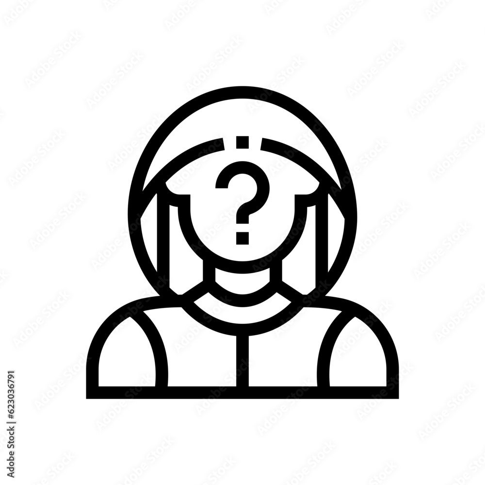 anonymous woman line icon anonymous woman line icon