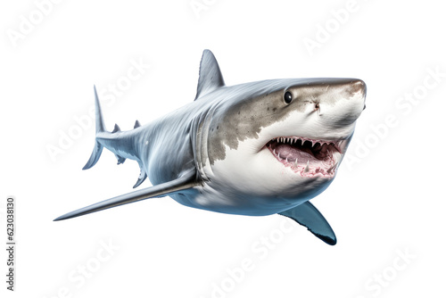 A shark  isolated  white background  generative ai