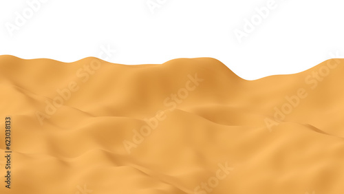 Realistic desert scene or sand dunes in 3d rendering for landscape concept