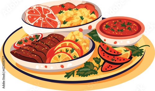 Brazilian food cuisine vector illustration