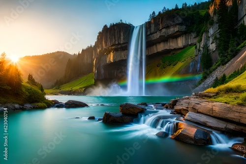 Rainbow waterfall 