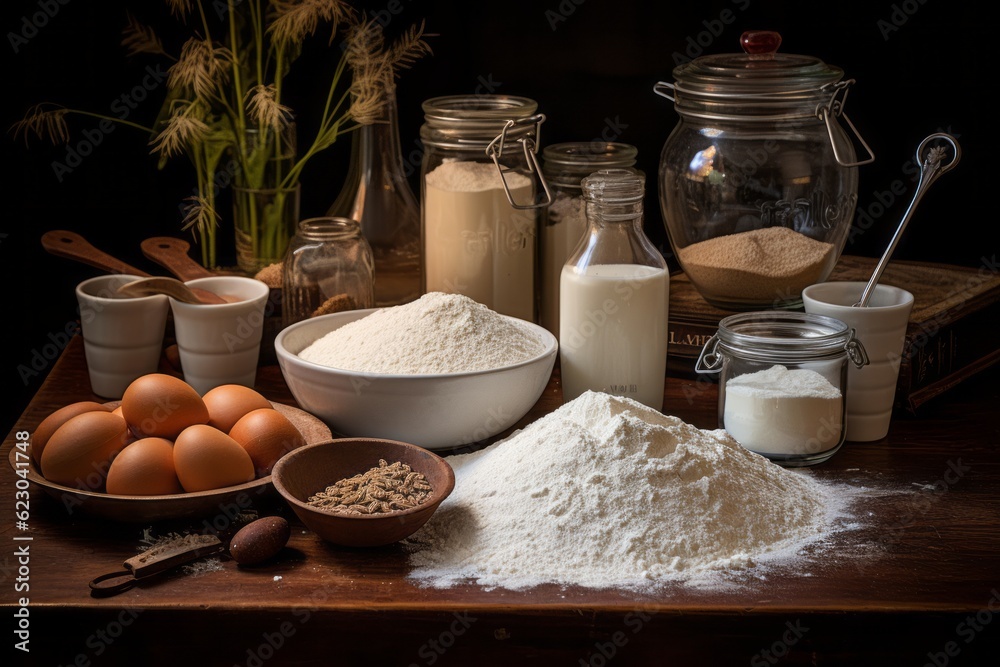 Ingredients And Utensils For Baking, Generative AI Ingredients And Utensils For Baking, Generative AI