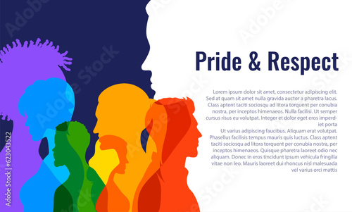Rainbow colored background showing LGBT support for Lesbian, Gay, Bisexual and Transgender community