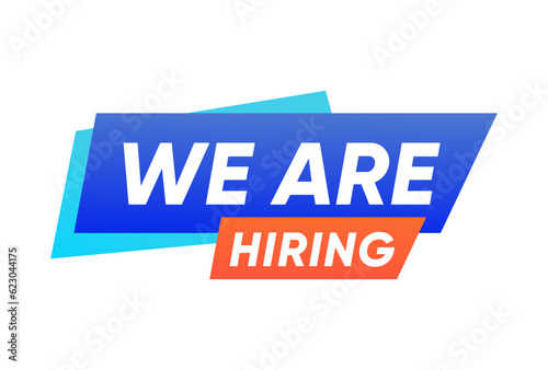 We are Hiring isolated sign banner illustration vector design