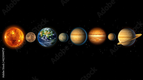 Fototapeta Naklejka Na Ścianę i Meble -  Solar system planets abstract illustration