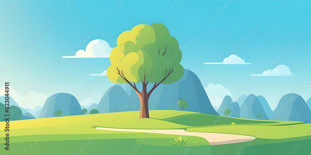 Obraz premium Summer forest game background, generative ai