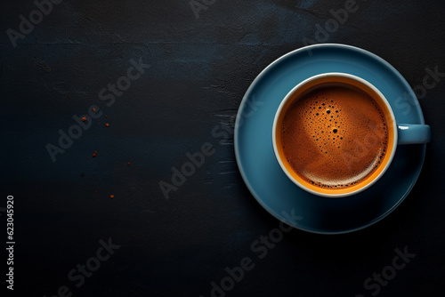 cup of coffee on black background Generative Ai