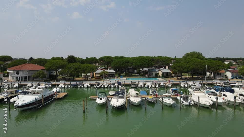 Drone shot of a port in Cortellazzo, Italy Drone shot of a port in Cortellazzo, Italy