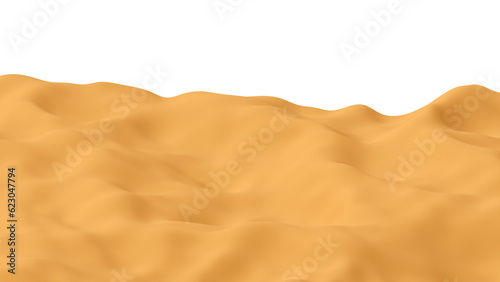 Realistic desert scene or sand dunes in 3d rendering for landscape concept
