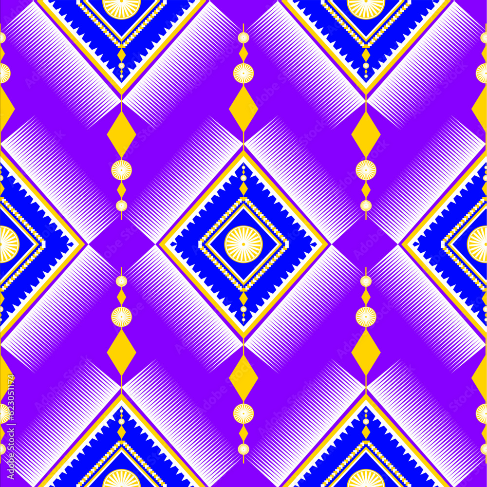 Beautiful Ethnic abstract ikat art. Seamless pattern in tribal,folk embroidery,and Mexican style.Aztec geometric art ornament print.Design for carpet,wallpaper, clothing,wrapping,fabric,cover