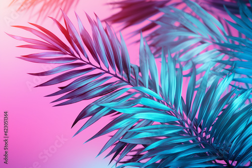 background with palm trees Generative Ai