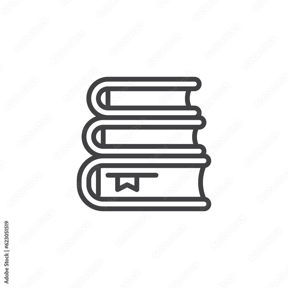 Stack of books line icon