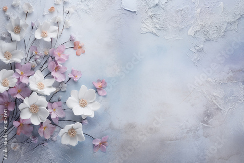 cherry blossom and white background Generative Ai