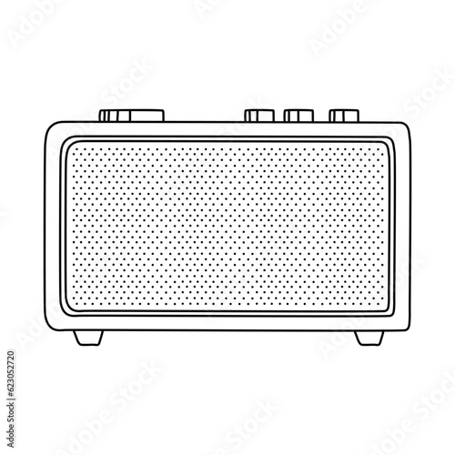 Doodle speakers icon. Hand drawn speakers icon in vector. Speakers illustration. Doodle loudspeakers icon in vector
