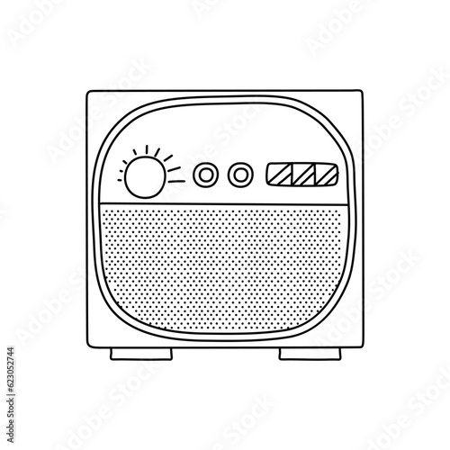 Doodle speakers icon. Hand drawn speakers icon in vector. Speakers illustration. Doodle loudspeakers icon in vector