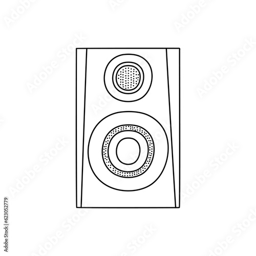 Doodle speakers icon. Hand drawn speakers icon in vector. Speakers illustration. Doodle loudspeakers icon in vector