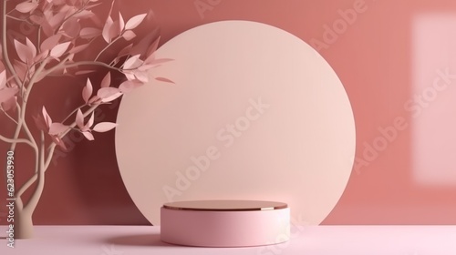 product stand promotion backdrop display mock up advertising display stand background showcase exhibite ideas design,ai generate photo