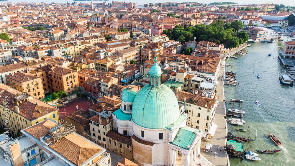 Venice Italian drone, aerial view. 